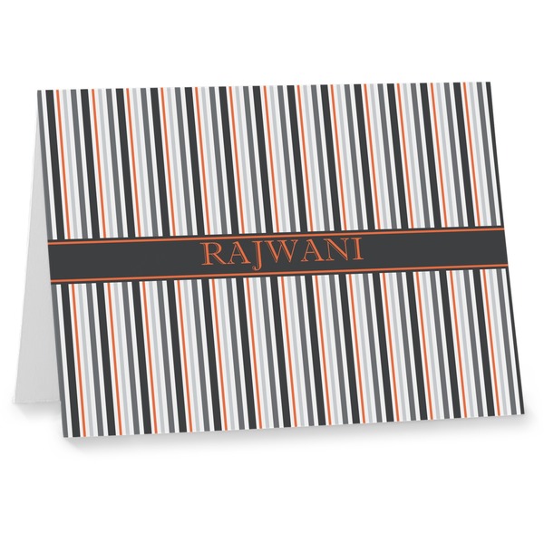 Custom Gray Stripes Note cards (Personalized)