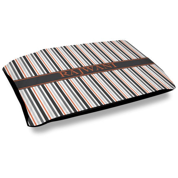 Custom Gray Stripes Dog Bed w/ Name or Text