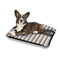 Gray Stripes Outdoor Dog Beds - Medium - IN CONTEXT