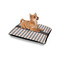 Gray Stripes Outdoor Dog Beds - Small - IN CONTEXT