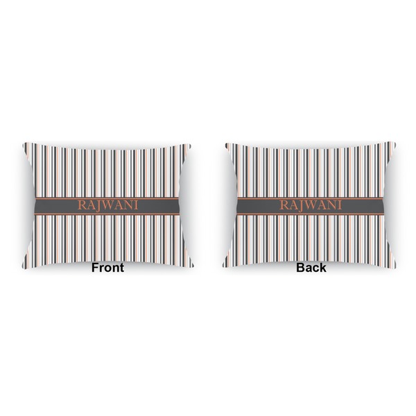 Gray Stripes  Outdoor Rectangular Throw Pillow (Front and Back)