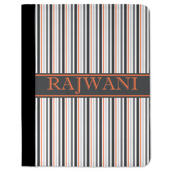 Gray Stripes Padfolio Clipboard - Large (Personalized)