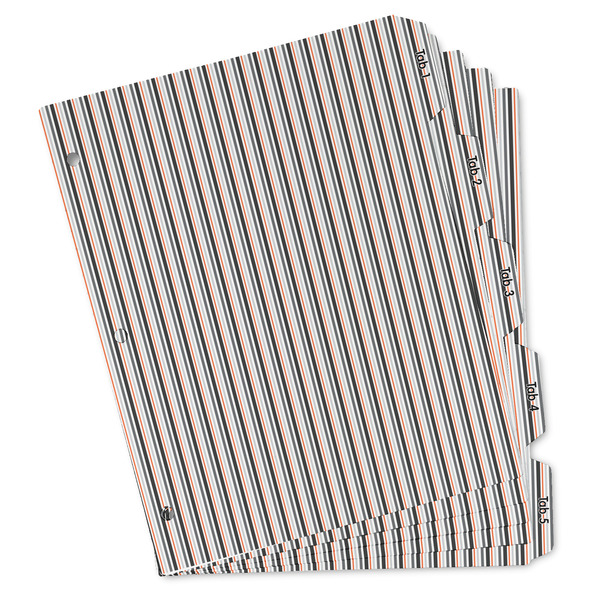 Custom Gray Stripes Binder Tab Divider Set (Personalized)