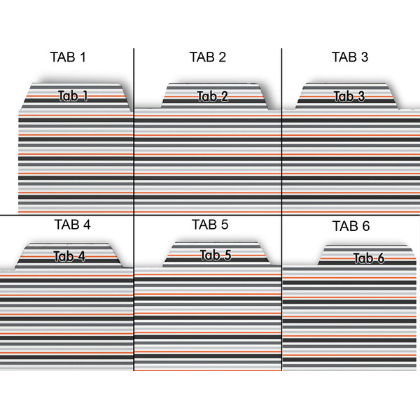 Gray Stripes Page Dividers - Set of 6 - Approval