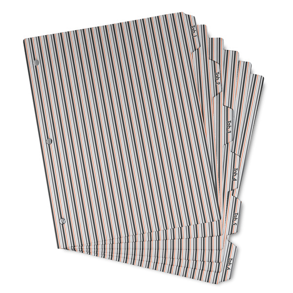 Custom Gray Stripes Binder Tab Divider - Set of 6 (Personalized)