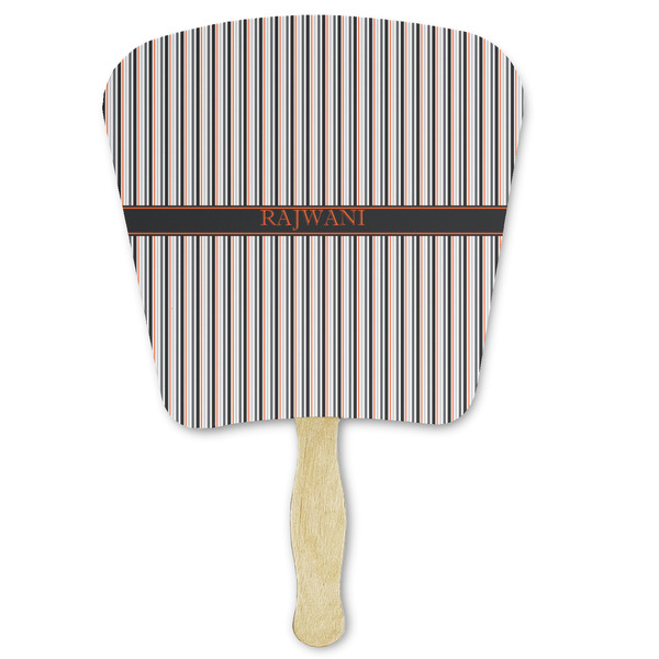 Custom Gray Stripes Paper Fan (Personalized)