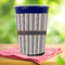 Gray Stripes Party Cup Sleeves - with bottom - Lifestyle