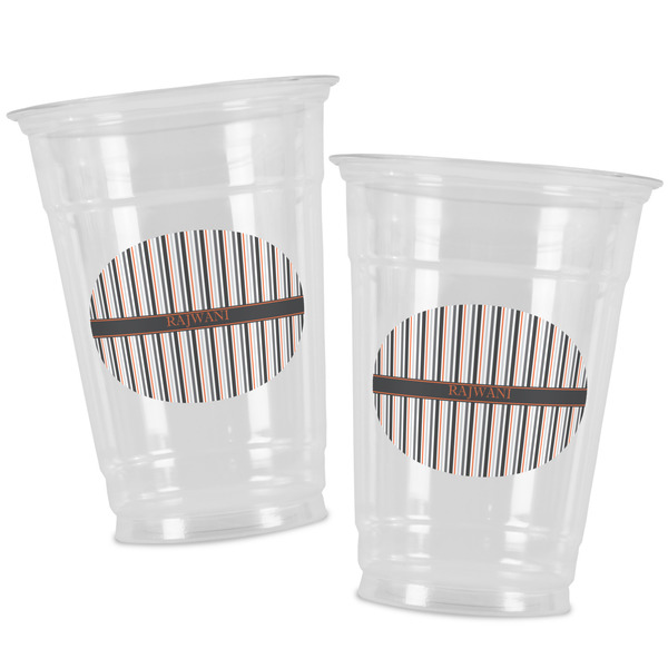 Gray Stripes Party Cups - 16oz - Alt View