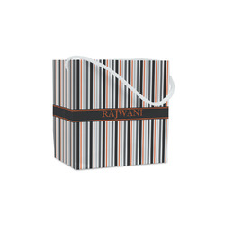 Gray Stripes Party Favor Gift Bags - Gloss (Personalized)