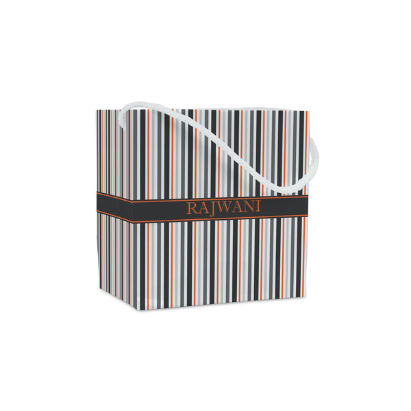 Custom Gray Stripes Party Favor Gift Bags (Personalized)