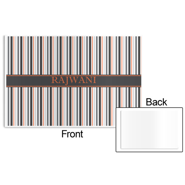 Gray Stripes Disposable Paper Placemat - Front & Back