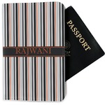 Gray Stripes Passport Holder - Fabric (Personalized)