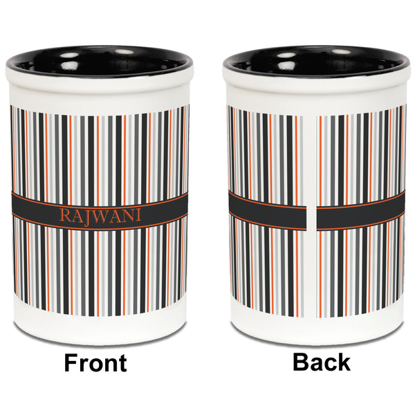 Gray Stripes Pencil Holder - Black - approval