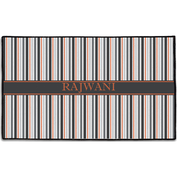 Custom Gray Stripes Door Mat - 60"x36" (Personalized)