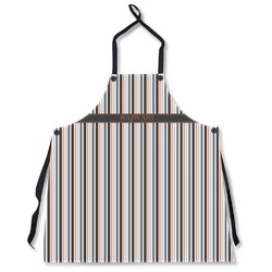 Gray Stripes Apron Without Pockets w/ Name or Text