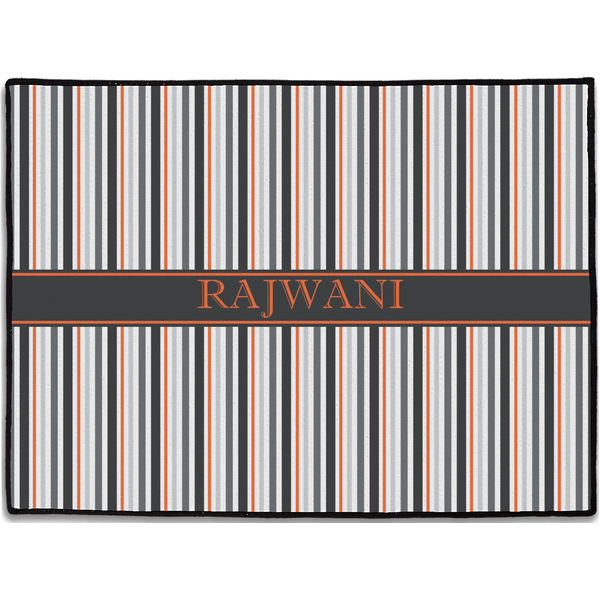 Custom Gray Stripes Door Mat (Personalized)