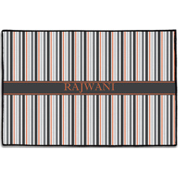 Gray Stripes Door Mat - 36"x24" (Personalized)