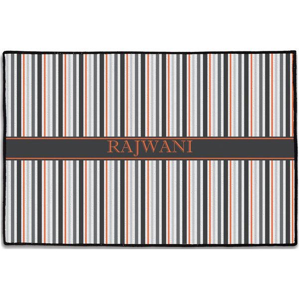 Gray Stripes Personalized Door Mat - 36x24 (APPROVAL)