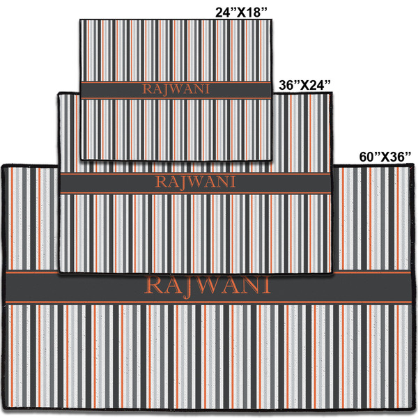 Gray Stripes Personalized Door Mat - Group Parent IMF