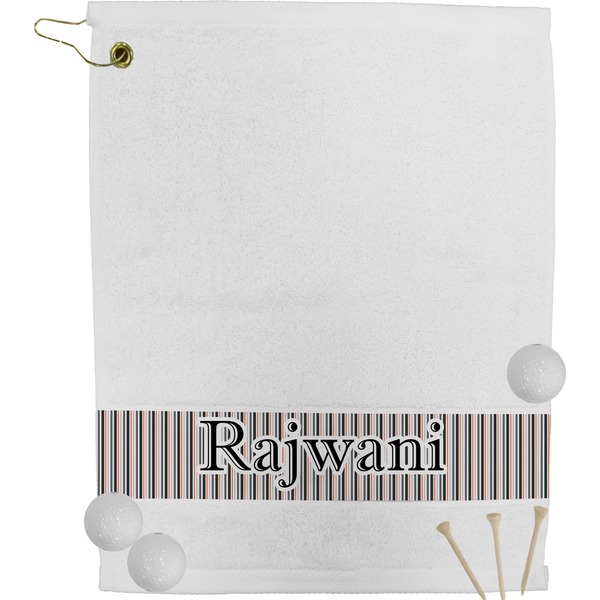 Custom Gray Stripes Golf Bag Towel (Personalized)