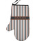 Gray Stripes Personalized Oven Mitt - Left