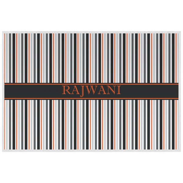 Gray Stripes Personalized Placemat (Back)