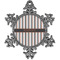 Gray Stripes Vintage Snowflake Ornament (Personalized)