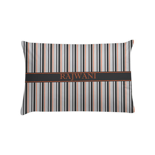 Custom Gray Stripes Pillow Case - Standard (Personalized)