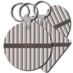 Gray Stripes Plastic Keychain (Personalized)