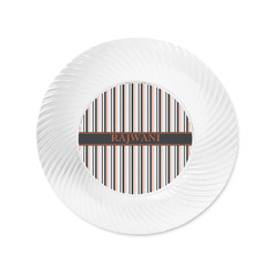 Gray Stripes Plastic Party Appetizer & Dessert Plates - 6" (Personalized)