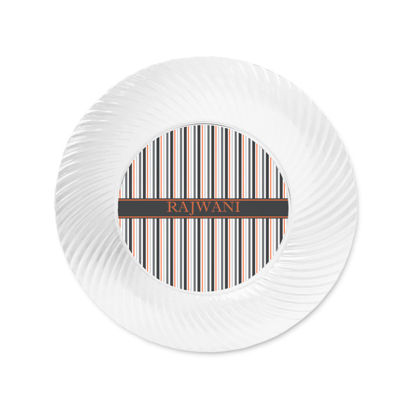 Gray Stripes Plastic Party Appetizer & Dessert Plates - Approval