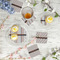 Gray Stripes Plastic Party Appetizer & Dessert Plates - In Context