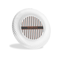 Gray Stripes Plastic Party Appetizer & Dessert Plates - 6" (Personalized)