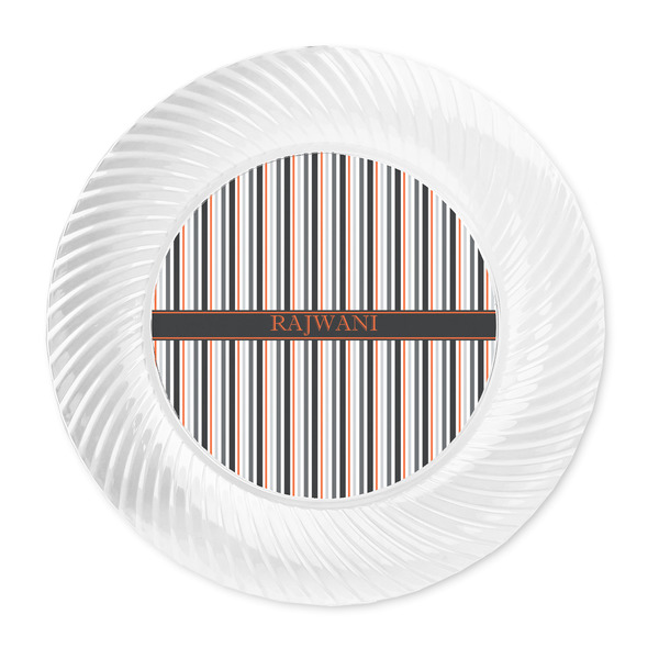 Gray Stripes Plastic Party Dinner Plates - Approval