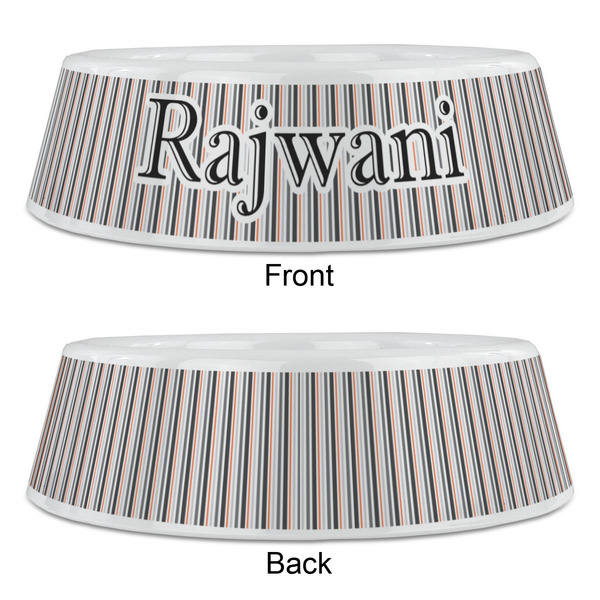 Gray Stripes Plastic Pet Bowls - Large - APPROVAL