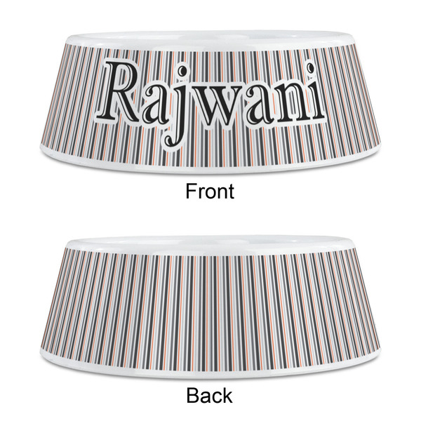 Gray Stripes Plastic Pet Bowls - Medium - APPROVAL