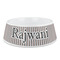 Gray Stripes Plastic Dog Bowl - Medium (Personalized)