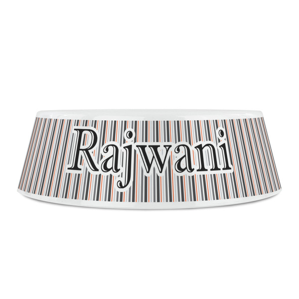 Gray Stripes Plastic Pet Bowls - Small - FRONT