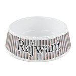 Gray Stripes Plastic Dog Bowl - Small (Personalized)