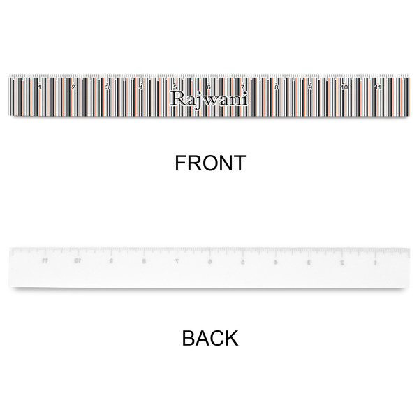 Gray Stripes Plastic Ruler - 12" - APPROVAL