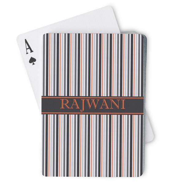 Custom Gray Stripes Playing Cards (Personalized)