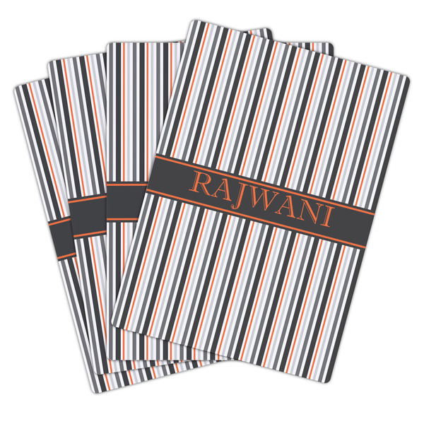 Gray Stripes Playing Cards - Hand Back View