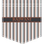 Gray Stripes Iron On Faux Pocket (Personalized)