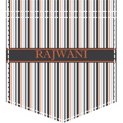 Gray Stripes Iron On Faux Pocket (Personalized)