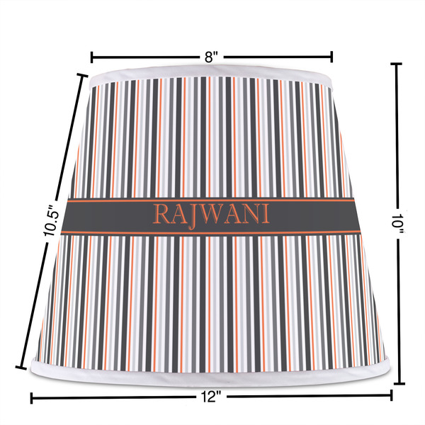 Gray Stripes Poly Film Empire Lampshade - Dimensions