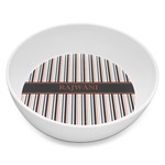 Gray Stripes Melamine Bowl - 8 oz (Personalized)
