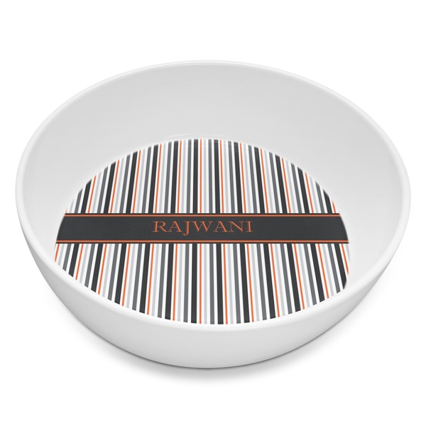 Custom Gray Stripes Melamine Bowl - 8 oz (Personalized)