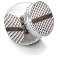 Gray Stripes Puppy Treat Jar (Personalized)