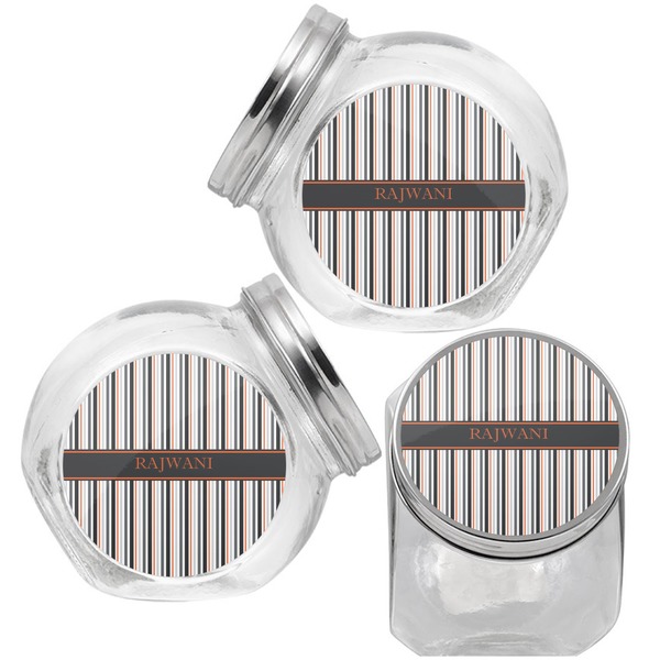 Gray Stripes Puppy Treat Jar - Top Left Right