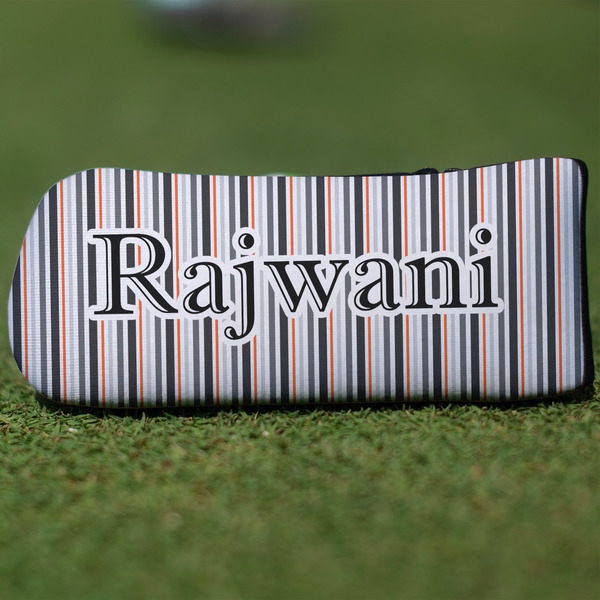 Custom Gray Stripes Blade Putter Cover (Personalized)